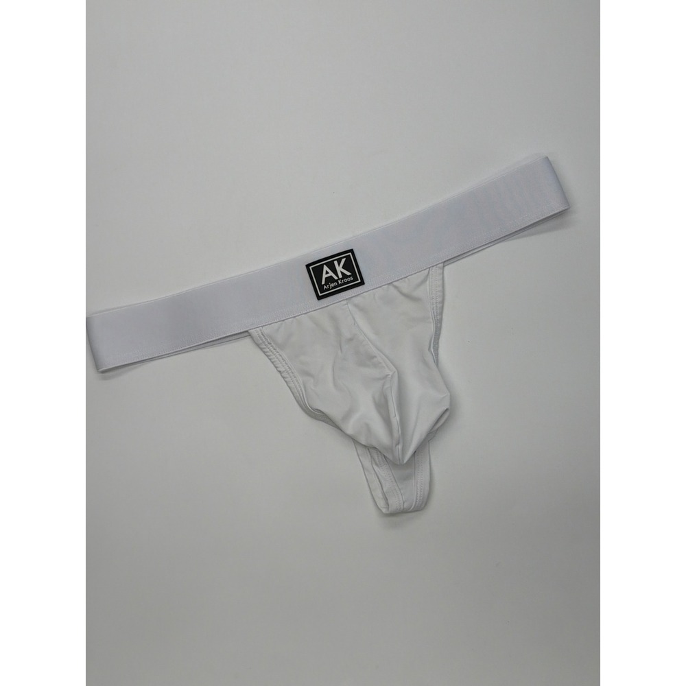Arjen Kroos Mens White Athletic Thong Size XL Wide Elastic Waistband‎ Underwear